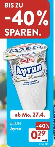 Aldi Süd MILSANI Ayran Angebot