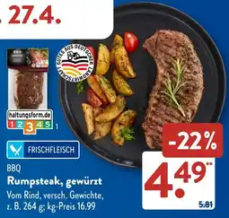 Aldi Süd BBQ Rumpsteak, gewürzt Angebot