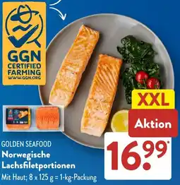 Aldi Süd GOLDEN SEAFOOD Norwegische Lachsfiletportionen Angebot