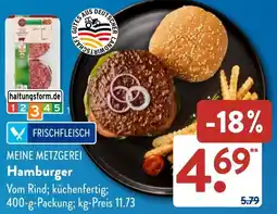Aldi Süd MEINE METZGEREI Hamburger Angebot