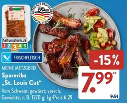 Aldi Süd MEINE METZGEREI Spareribs ,,St. Louis Cut" Angebot