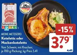 Aldi Süd MEINE METZGEREI Koteletts oder Nackenkoteletts Angebot