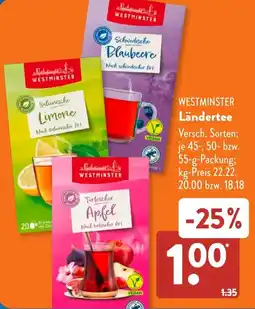 Aldi Süd WESTMINSTER Ländertee Angebot