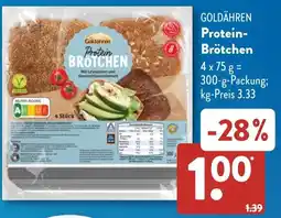 Aldi Süd GOLDÄHREN Protein Brötchen Angebot