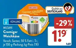 Aldi Süd MILSANI Cremiger Weichkäse Angebot