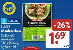 Aldi Süd BÜRGER Maultaschen Angebot