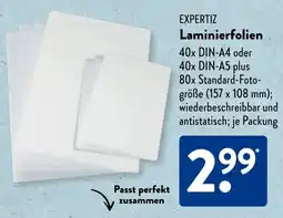 Aldi Süd EXPERTIZ Laminierfolien Angebot