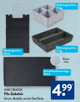 Aldi Süd HOME CREATION Filz-Zubehör Angebot