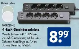 Aldi Süd WORKZONE 4-fach-Steckdosenleiste Angebot