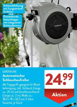 Aldi Süd GARDENLINE Automatischer Schlauchaufroller Angebot