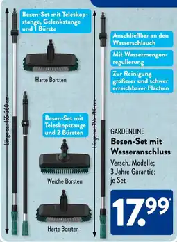 Aldi Süd GARDENLINE Besen-Set mit Wasseranschluss Angebot