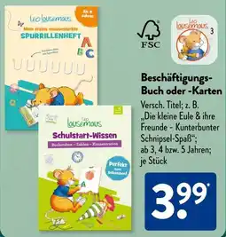 Aldi Süd Beschäftigungs Buch oder Karten Angebot