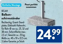 Aldi Süd BELAVI Balkonschirmständer Angebot