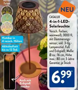 Aldi Süd CASALUX 4-in-1-LED Solarleuchte Angebot