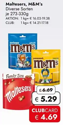 Travel Free Maltesers, M&M's Angebot
