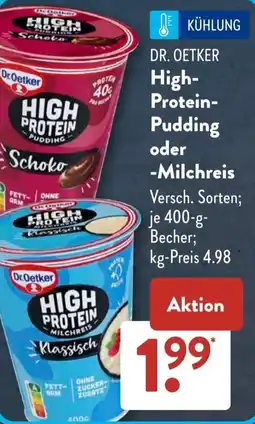 Aldi Süd Dr.Oetker High Protein Pudding oder Milchreis Angebot