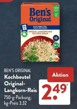 Aldi Süd BEN'S ORIGINAL Kochbeutel Original Langkorn-Reis Angebot