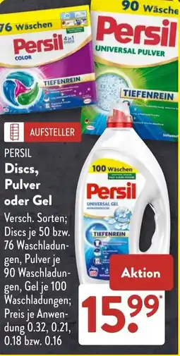 Aldi Süd PERSIL Discs, Pulver oder Gel Angebot