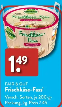 Aldi Süd FAIR&GUT Frischkäse-Fass Angebot