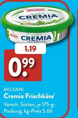 Aldi Süd MILSANI Cremia Frischkäse Angebot