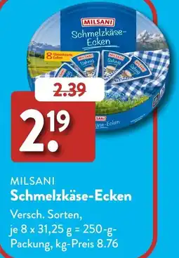 Aldi Süd MILSANI Schmelzkäse-Ecken Angebot
