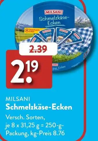 Aldi Süd MILSANI Schmelzkäse-Ecken Angebot