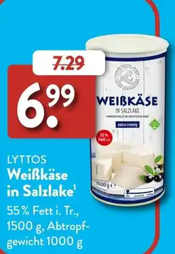 Aldi Süd LYTTOS Weiẞkäse in Salzlake Angebot