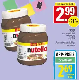 WEZ Ferrero Nutella Angebot