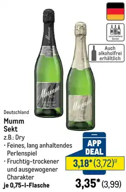METRO Deutschland Mumm Sekt Angebot