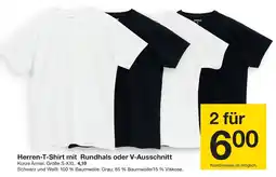 Zeeman Herren-T-Shirt mit Rundhals oder V-Ausschnitt Angebot