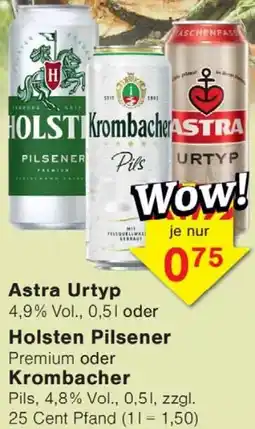 Wiglo Wunderland Astra Urtyp oder Holsten Pilsener oder Krombacher Angebot