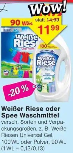 Wiglo Wunderland Weißer Riese oder Spee Waschmittel Angebot