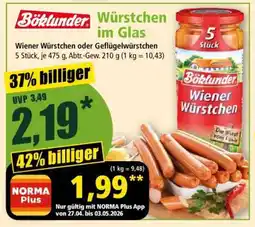 Norma Böklunder Würstchen im Glas Angebot