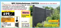 Norma WPC-Sichtschutzzaun CORTEZA 5 Elemente (je ca. 170 x 180 cm) + 6 Pfosten (je ca. 10 x 10 x 185 cm) Angebot