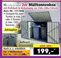 Norma 2er Mülltonnenbox mit Pultdach & Abdeckung, ca. 158 x 108 x 134 cm Angebot