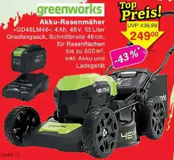 Jawoll greenworks Akku-Rasenmäher Angebot