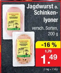 Zimmermann Hümmlinger jagdwurst oder schinkenlyoner Angebot