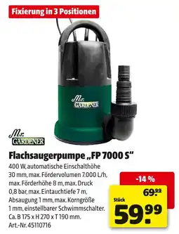 Hagebau Mr. gardener flachsaugerpumpe fp 7000 s Angebot