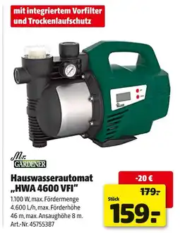 Hagebau Mr. gardener hauswasserautomat hwa 4600 vfi Angebot