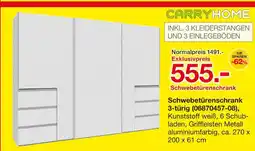 Möbelzentrum Pforzheim Carryhome schwebetürenschrank 3-türig Angebot