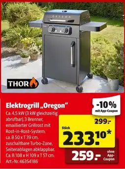 Hagebau Thor elektrogrill 'oregon' Angebot