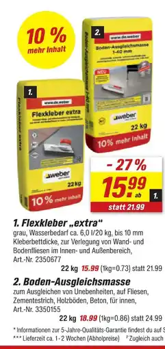 toom Baumarkt Weber flexkleber extra Angebot