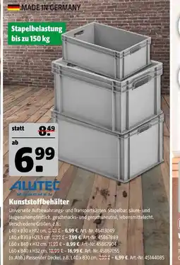 Hagebau Alutec münchen kunststoffbehälter Angebot