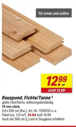 toom Baumarkt Rauspund, fichte/tanne Angebot