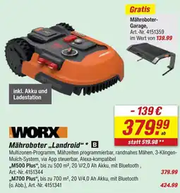 toom Baumarkt Worx mähroboter landroid m500 plus Angebot