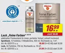 toom Baumarkt Alpina feine farben sprühlack Angebot
