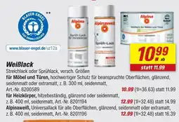 toom Baumarkt Alpina weißlack für möbel und türen Angebot