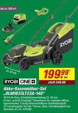 toom Baumarkt Ryobi akku-rasenmäher-set olm1833lt23a-140 Angebot
