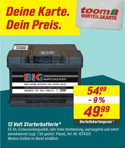 toom Baumarkt Big 12 volt starterbatterie Angebot