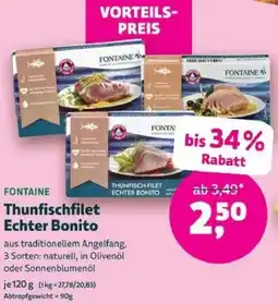 Biomarkt FONTAINE Thunfischfilet Echter Bonito Angebot